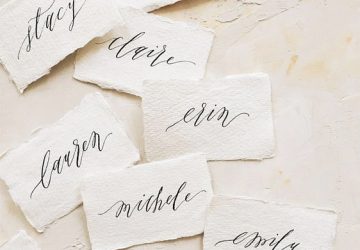 elegant sophisticated calligraphy place cards