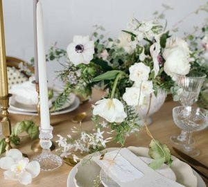 pressed glass and stone soft wedding colour palette pressed glass candlesticks available from The Wedding of my Dreams