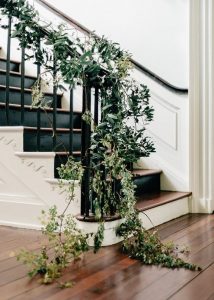 staircase flowers foliage greenery