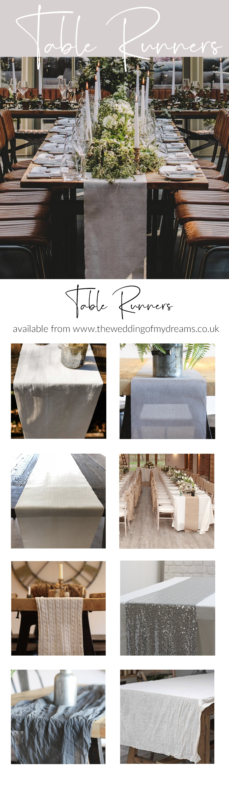 Table runners for weddings from THE WEDDING OF MY DREAMS wedding styling