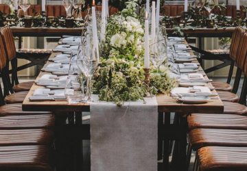 Natural cotton table runners for weddings
