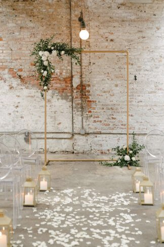 copper wedding arch backdrops