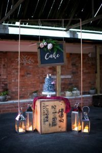 copper wedding arch cake displays