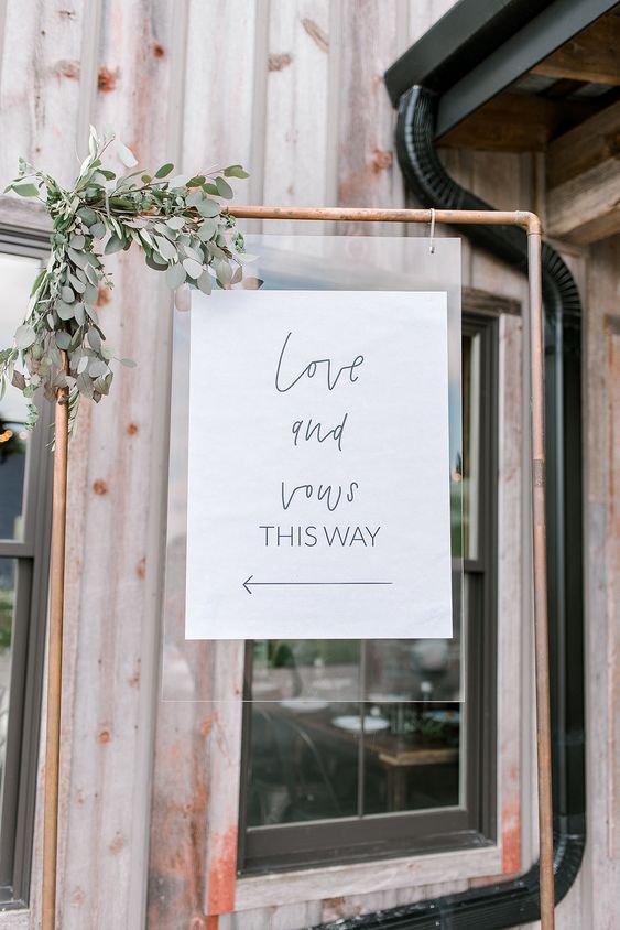 copper wedding arch sign displays