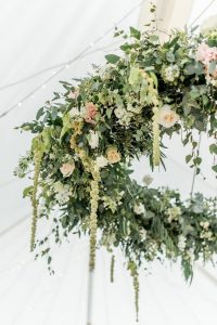 hanging hoops wedding marquee