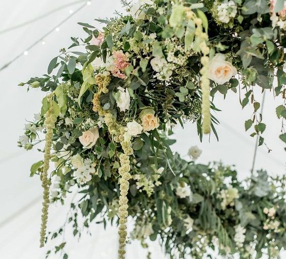 hanging hoops wedding marquee