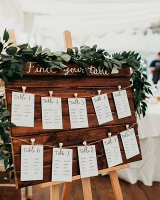DIY wedding table plan pallet rustic wedding