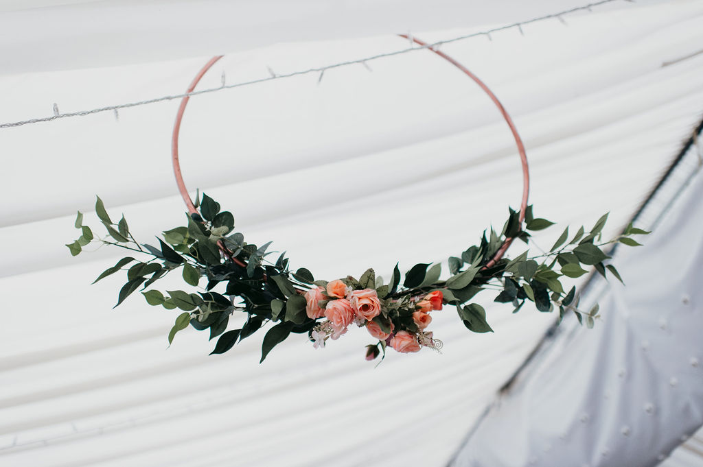 Hanging Hoops Wedding Floral Decorations 