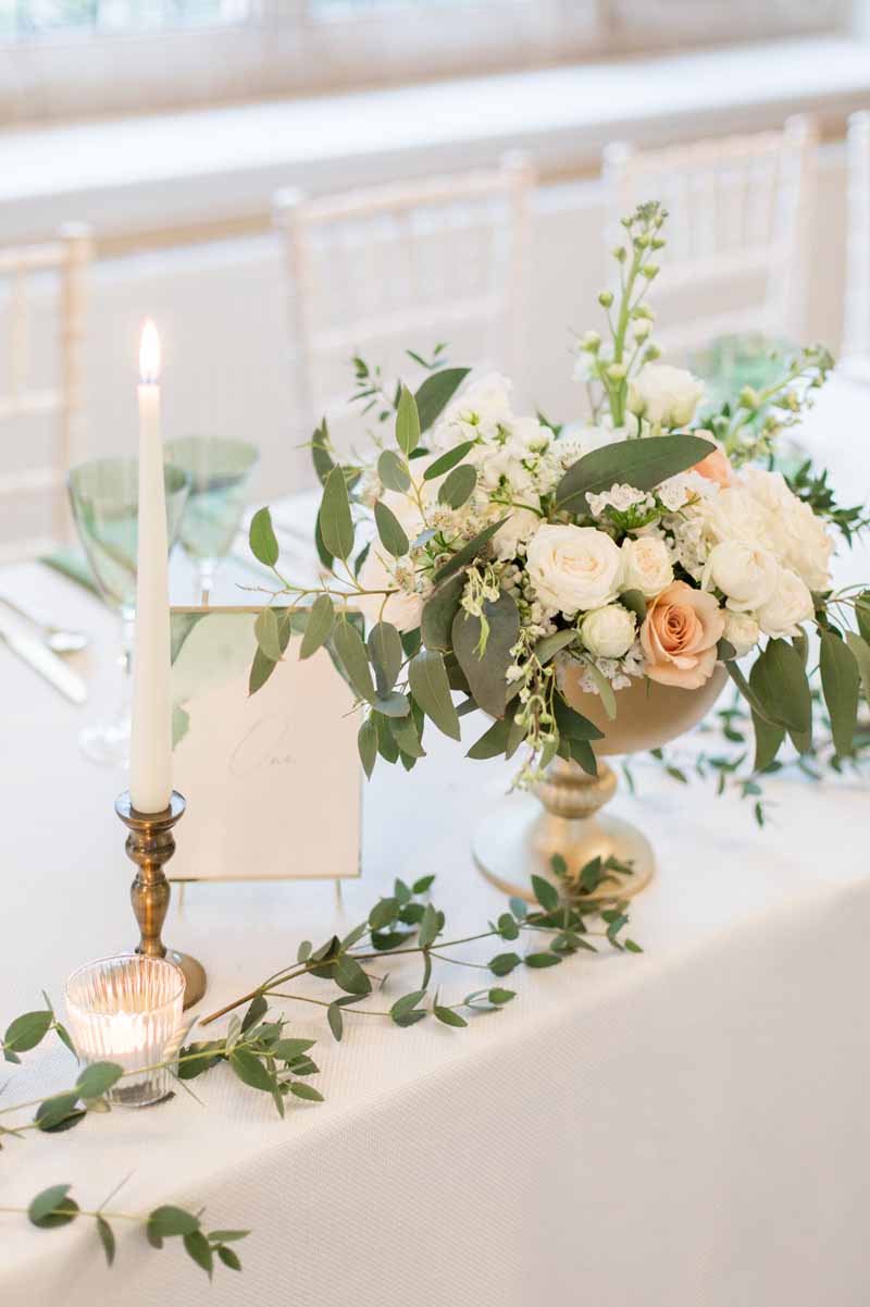 Gold footed bowls wedding centrepieces glass and gold tealights