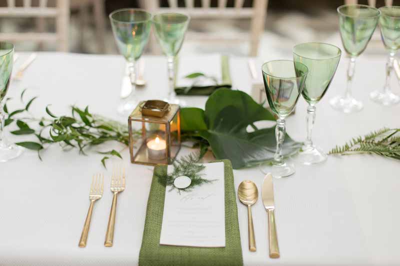 Brass and green wedding table centrepieces The Wedding of my Dreams
