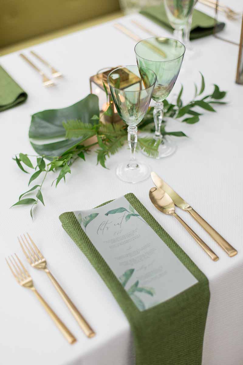 Brass and green wedding table centrepieces The Wedding of my Dreams 