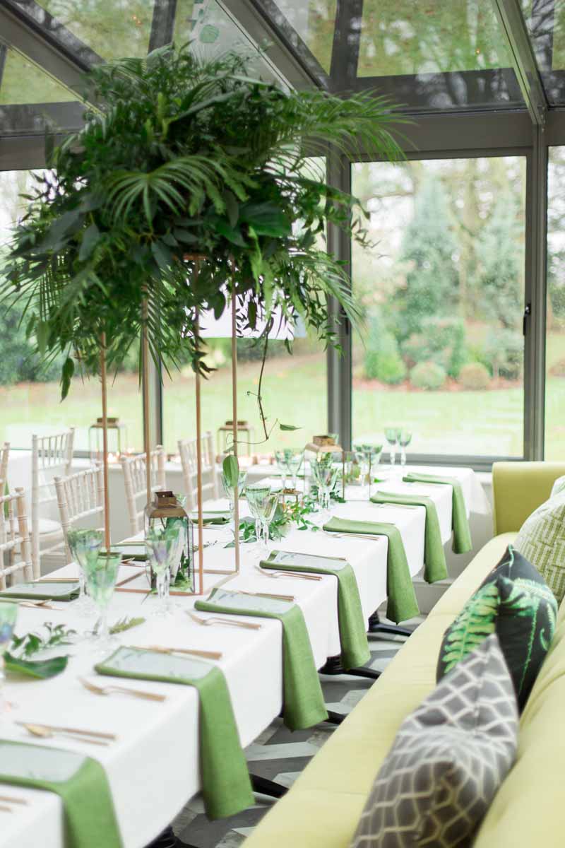 Brass and green wedding table centrepieces The Wedding of my Dreams 