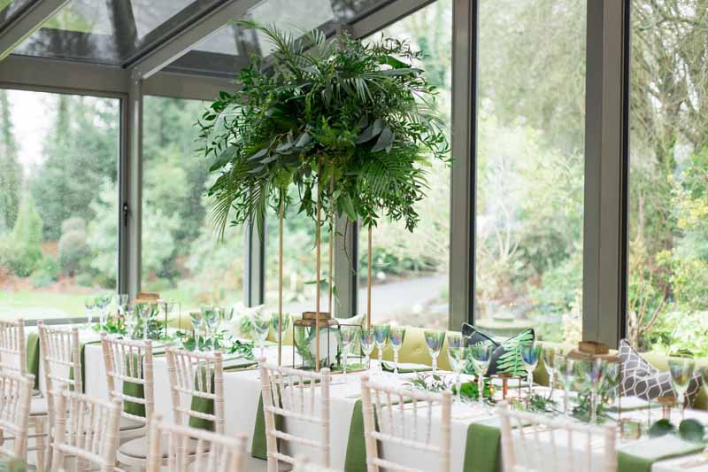 Brass and green wedding table centrepieces The Wedding of my Dreams 