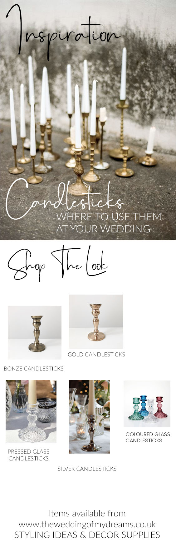 Antique Brass Candlesticks ~ The Luxe Collection UK