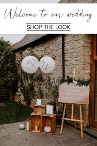 welcome to our wedding signs and balloons