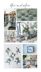 BLUE AND SILVER wedding decorations gold wedding styling