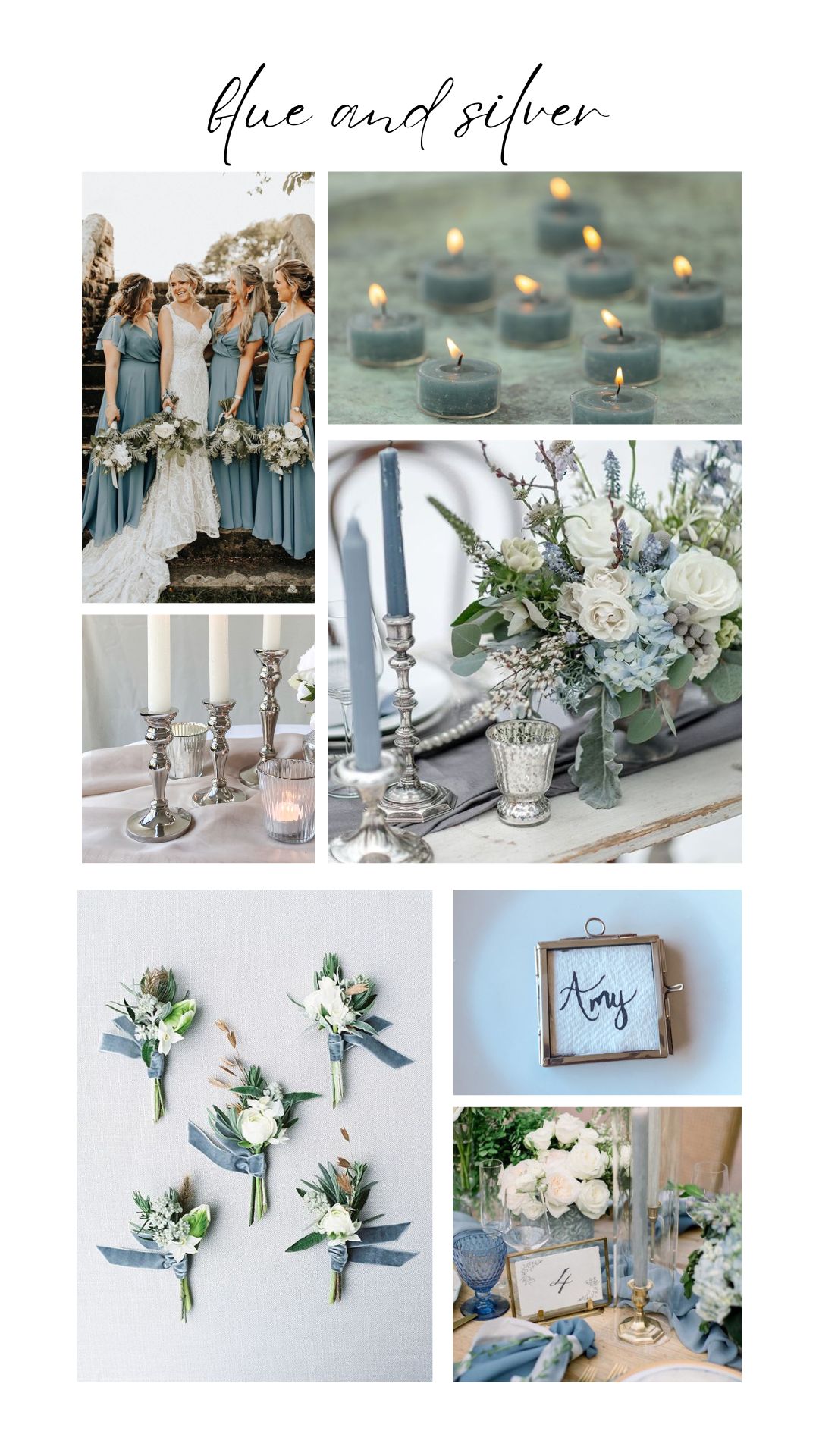 BLUE AND SILVER wedding decorations gold wedding styling