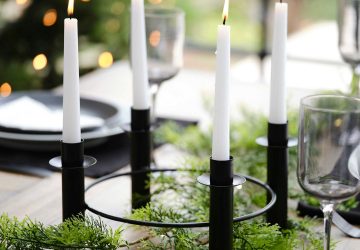 black candlestick ring for wedding centrepieces