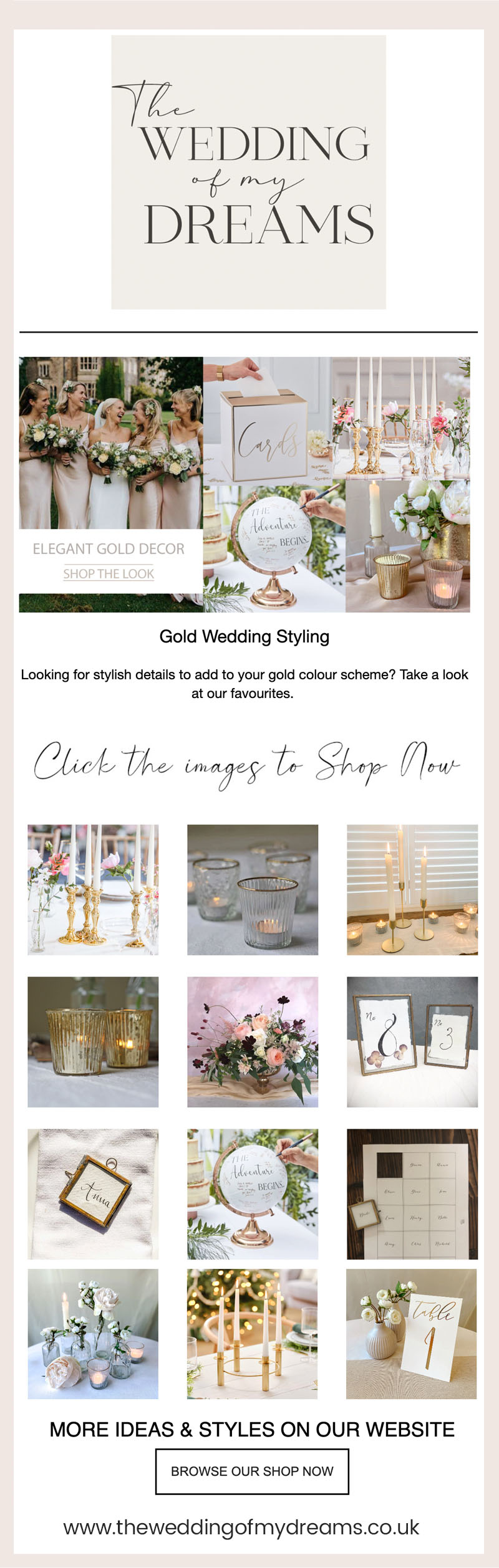 gold wedding decorations table styling ideas