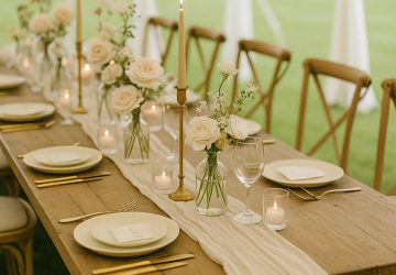 elegant neutral wedding table styling decor uk