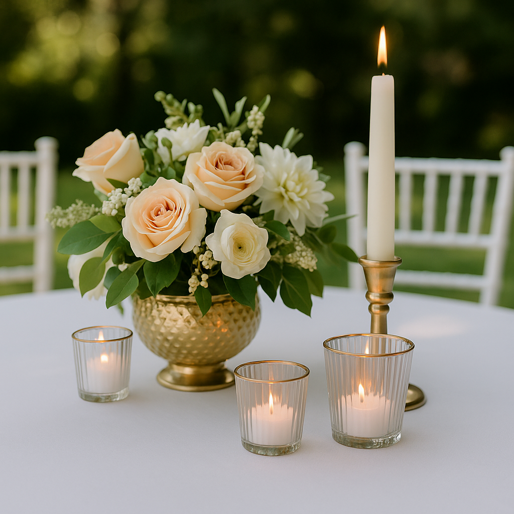 gold rimmed tea light holders