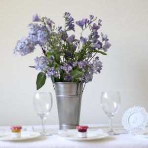 Galvanised Silver Bucket wedding table decoration
