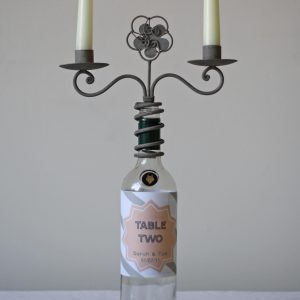 wine bottle candle holder wedding table number holder