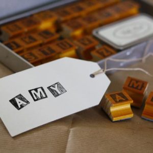 a - z alphabet stamps vintage rubber stamps