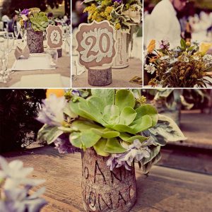 bark wedding table decorations