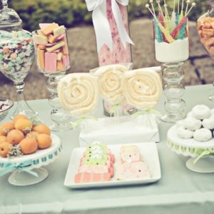 pastel colour sweets for sweetie buffet