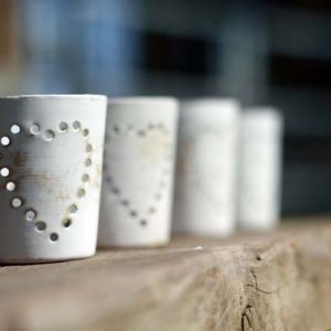 Cream Vintage Country Wedding Tea Light Holders