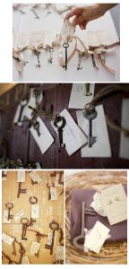 keys wedding decorations escort cards