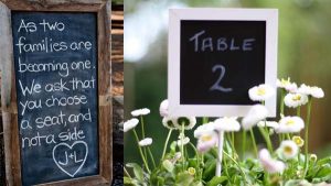 blackboard wedding table numbers