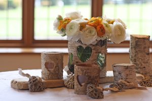rustic bark wedding decorations