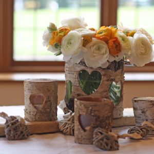 rustic bark wedding decorations