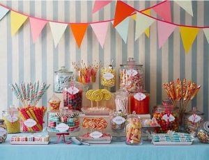 blue candy buffet