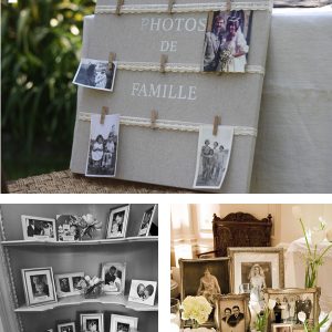ideas family photos displayed at weddings