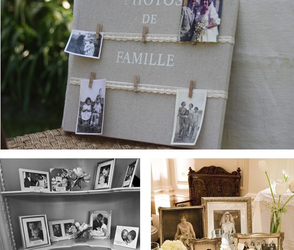 ideas family photos displayed at weddings