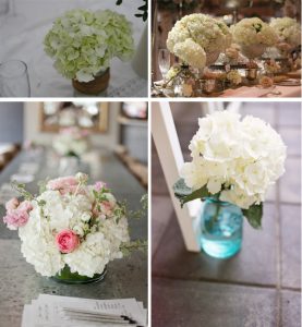 white hydrangeas wedding