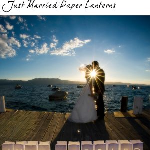 just married paper lanterns wedding sign