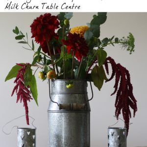 milk churn rustic wedding table centre