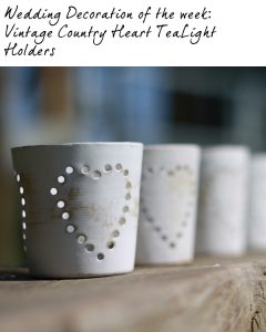 vintage country heart wedding tea light holders