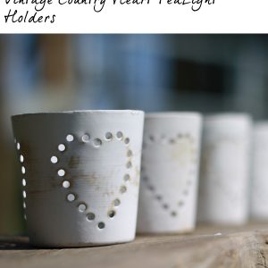 vintage country heart wedding tea light holders