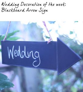 blackboard arrow wedding sign