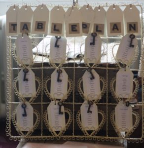cream heart wedding table plan