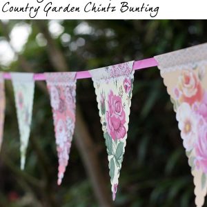 paper bunting country garden chintz wedding bunting