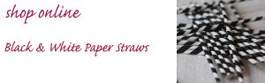 black and white paper straws