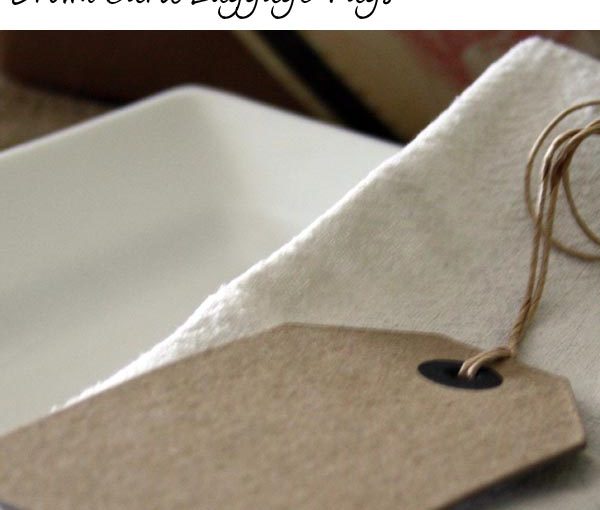 brown card luggage tags wedding