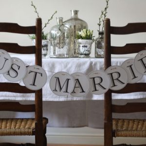 DIY alphabet garlands spell out your own words Just Married