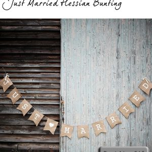 just married hessian bunting